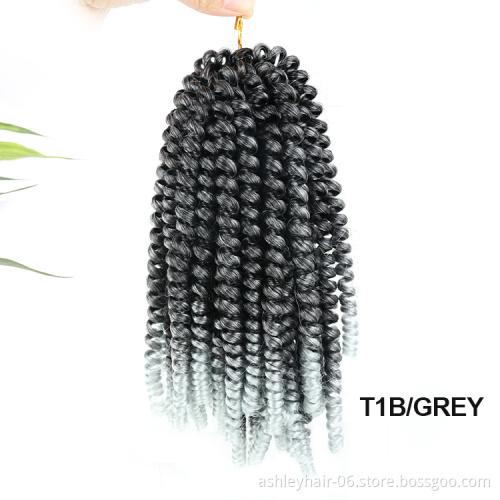 hot sale julianna spring twist 8inch crochet hair spring curl hair spring twist hair 12inch color T1B/GREY